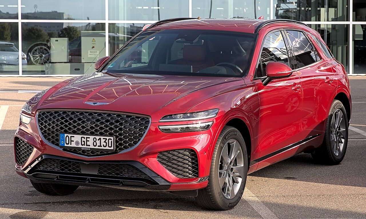 Red Genesis GV70 luxury SUV